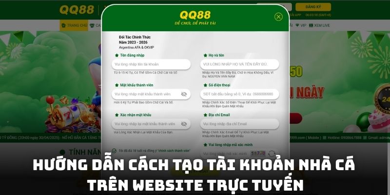 Hướng dẫn cách tạo tài khoản nhà cái trên website trực tuyến